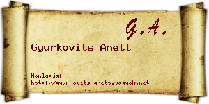 Gyurkovits Anett névjegykártya
