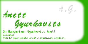 anett gyurkovits business card
